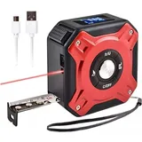 Ulisem 2-in-1-Laser-Maßband, wiederaufladbares Laser-Maßband mit 40 m Laser und 5 m Band, per USB wiederaufladbar mit LCD-Hintergrundbeleuchtung,
