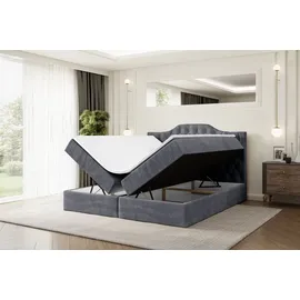 altdecor BOXBETT mit Matratze H3 und Lattenrost, - VILA-1 - 160x200 cm Dunkelgrau