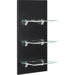 LED-Panel SANTINI schwarz mit 3 Glasablagen und Beleuchtung