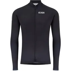 Frauen Essentials Langarm-Radtrikot - Schwarz XL