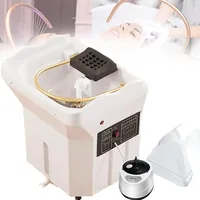 Head-Spa-Ausrüstung,Shampoo-Becken mit 60L Wassertank,Wasserfall-Head-Spa für Salons,mobiles Shampoo-Becken mit Wasserzirkulation und doppelter Steuerung,für Spa-Schönheitssalons Withfumigation