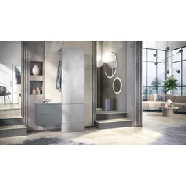 Vladon Wandgarderobe Carlton 105 x 193 x 35 cm Anthrazit matt/Beton Oxid Optik