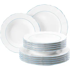 SELTMANN WEIDEN Sonate Blue Lines Tafelservice 12-tlg. weiß/blau