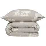 SCHIESSER Bettwäscheset Nordic - Feinbiber - 2-teilig - 135 x 200 cm, - Greige