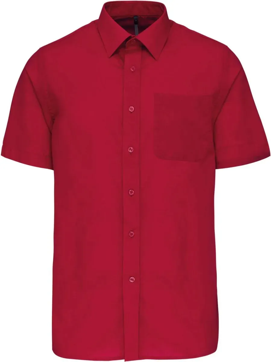 Kariban Herren Popeline Hemd 'Ace' kurzarm K551 classic red L