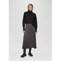 S.Oliver Plissierter Midirock aus Satin dunkelgrau 42
