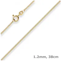 Schmuck Krone Goldkette 1,2mm Panzerkette aus 333 Gelbgold 38cm, Gold 333 goldfarben