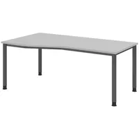 Bümö Schreibtisch Grau, Nachbildung, Rechteckig, 180x74x100 cm FSC Mix,