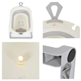 Cangaroo Babybadewanne Terra Digitalthermometer 87 cm lang Wasserablauf grau