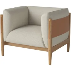 Bolia - Dive Sessel, Paza, beige / cognac Vollnarbenleder