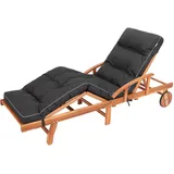 Bjird Liegenauflage, Auflage für Gartenliege 200 x 55 x 8 cm, Auflagen für Deckchair,Polsterauflage für Sonnenliege, Kissen für Liegestuhl, gesteppt - Schwarz