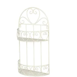 Deko-Wandregal AMBIENTE HAUS "Wandregal rund - antikweiss 50cm", weiß (antikweiß), B:27cm H:50cm T:12cm, Schmiedeeisen, Regale