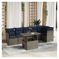 vidaXL Gartensofa-Set 7-tlg. grau