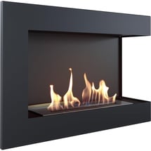 Kratki Biokamin 700x280mm Wandkamin Ethanol Kamin Dekokamin schwarz Eck-Kamin