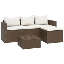 vidaXL Polyrattan Lounge-Set 3-tlg braun
