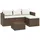 vidaXL Polyrattan Lounge-Set 3-tlg braun