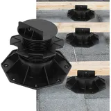 Fiqops Stelzenlager 60-140 MM für Terrassendielen Außen aus WPC Holz Höhenverstellbares Kunststoff Unterkonstruktion Terrasse Gartenhaus Komplet...