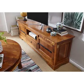 Massivmoebel24 Oxford TV-Board 170x40x55 cm Honig Lackiert Holz