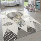 Paco Home »Cosmo 343«, rechteckig, 12 mm Höhe, 3D-Design, niedliches Tier Motiv, Pastell-Farben, Kinderzimmer beige