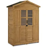 MCombo M MCombo Gartenschrank Gartenhaus Holz Wetterfest, Geräteschrank Holzschrank Outdoor Wasserdicht Begehbar, für Außenbereich Balkon Terrasse, 1743 (Natur)