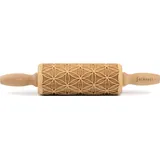 Folkroll "3D-Motiv-Teigrolle", braun, L:23cm, Buchenholz, Teigroller, Blume des Lebens, junior, 23 cm, Nudelholz, Prägerolle, Muster, Motiv, Rolle, 331613