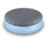 Poolabdeckung 366 cm für Quick Up Pools - runde graue PVC-Abdeckplane mit Kordelzug