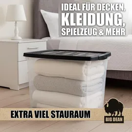 BigDean Aufbewahrungsbox 80 L 4-tlg. transparent/weiß