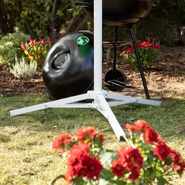 Relaxdays Sonnenschirmständer, weiß weiß