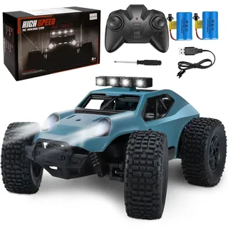 Kizeefun Ferngesteuertes Auto, 2.4Ghz 1/20 RC Auto Geländewagen 20 km/h Alle Gelände, Elektrisches Spielzeug, Offroad mit 2 AKKU 50min Spielzeit und LED Scheinwerfer, Geschenk für Kinder