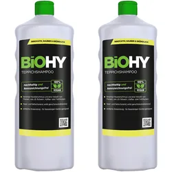 BiOHY Teppichshampoo (2x1l Flasche) | Teppichreiniger ideal zur Entfernung von hartnäckigen Flecken | SPEZIELL FÜR WASCHSAUGER ENTWICKELT