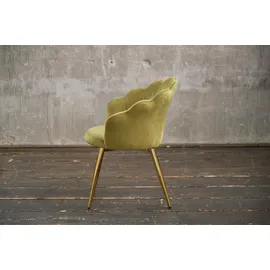 KAWOLA Esszimmerstuhl CARLA Velvet grün gold