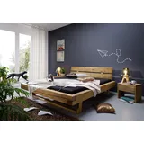 möbelando Balkenbett Bettgestell Ehebett Doppelbett Massivholbett Bett Long Beach II 160x200 cm