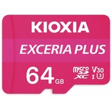 Kioxia EXCERIA PLUS R100/W65 microSDXC 64GB Kit, UHS-I U3, A1, Class 10 (LMPL1M064GG2)