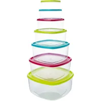 QILZO 7er-Set Frischhaltedosen mit Deckel, 220–3600 ml, BPA-frei, Kunststoff, mikrowellengeeignet, spülmaschinenfest, gefriergeeignet, Vorratsdosen, Gefrierdosen, Aufbewahrungsbox Küche