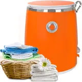 Syntrox Germany Campingwaschmaschine, 3,0 Kg Fassungsvermögen, Timer-Funktion, Geräuscharmer Betrieb, 380Watt (Orange)