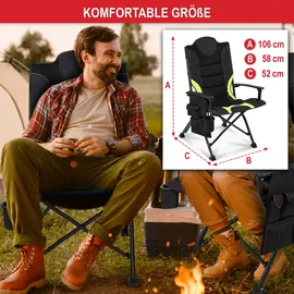 onbest Campingstuhl Gepolstert Grün