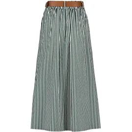 Zero Maxirock Damen Gestreift Grün/Weiß 34