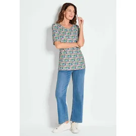 GOLDNER Multicolor-Shirt mit Halbarm, Rundhalsausschnitt in bunt | Gr.: 52
