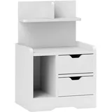 Homcom Nachttisch, Weiß, Holzwerkstoff, 30x60x40 cm, Schlafzimmer, Nachttische