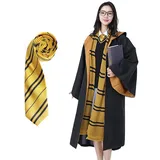 TOTOY Magier Hufflepuff Umhang und Hufflepuff Krawatte, Hufflepuff Robe, Zaubererrobe für Erwachsene 93204(L)