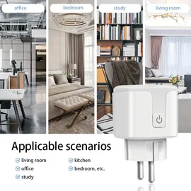 ghome smart Wlan Steckdose 16A, Alexa Steckdose 1 Pack, Smart Home Plug Kompatibel mit Alexa Google Home, App Fernbedienung, Stromverbrauch Messen Sprachsteuerung Timer, NUR auf 2,4GHz WiFi
