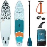 MOAI 11' Stand Up Paddle Board Inflatable SUP Board, 335 x 76 x 15 cm, Complete Package
