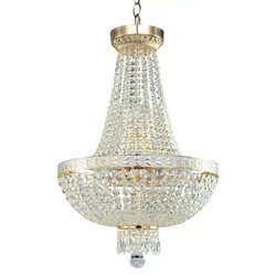 Maytoni Klassischer Kronleuchter Bella, Metall Farbe Gold, Messingband,Kristallbehänge von höchster Qualität für Lobby, Hotel, Restaurants, Theater