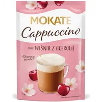 MOKATE - Cappuccino Kirche Acerola - Cremiger Instant-Kaffee mit Milchschaum - Coffee Cherry - Fruchtiger Kaffee - Aromatisch Süß Kaffeepulver - Einfach mit Heißem Wasser Aufgießen - 40g