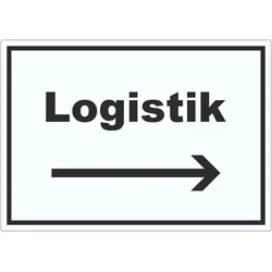 Logistik Aufkleber mit Text und Richtungspfeil rechts Transport Versand waagerecht A7 (74x105mm)