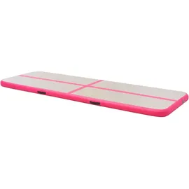 vidaXL Aufblasbare Gymnastikmatte mit Pumpe 800×100×10 cm PVC Rosa