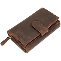 STILORD 'Elisa' Geldbörse Damen braun Leder Groß viele Fächer mit Reißverschluss Portemonnaie Damen RFID-Schutz Frauen Geldbeutel extra Münzfach im Hochformat Echt-Leder