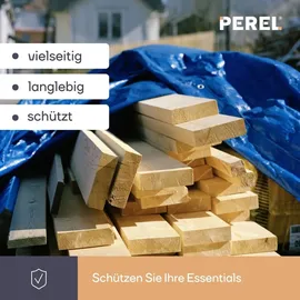 Perel Abdeckplane 3 x 4 m Blau/Khaki