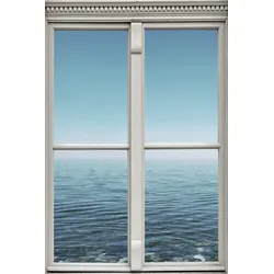 Wandsticker QUEENCE "Meer", blau, T:0,1cm, Wandtattoos, Wandsticker, Wandbild, selbstklebend, 3D, Fenster