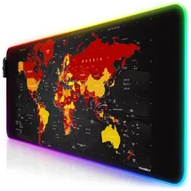 Titanwolf Gaming Mauspad XL Weltkarte rot